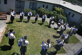 From upstairs looking down into the couryard - the Band played several tunes.