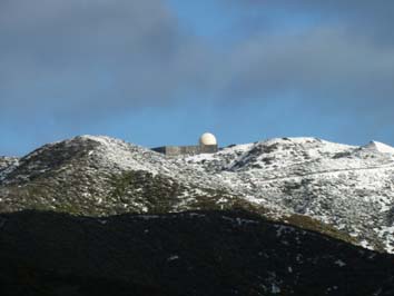 Snow on the surrounding hills (Radar Station). The snow lasted for 3 days.